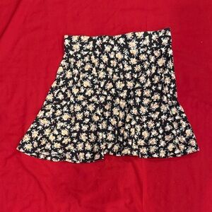Floral Black Skirt